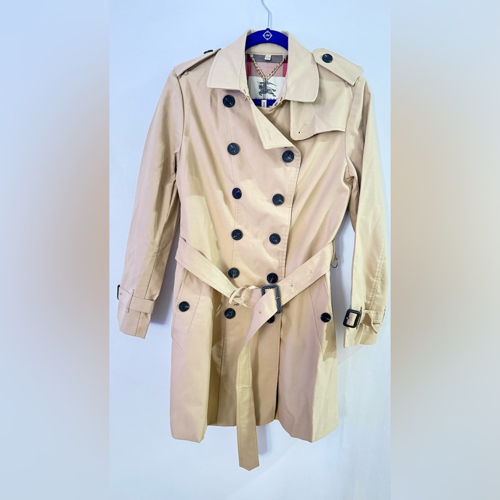 Source Unknown Beige Double-Breasted Trench Coat … - image 1